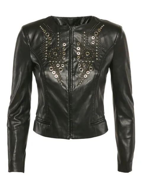 Elisabetta Franchi eyelet-embellished leather jacket