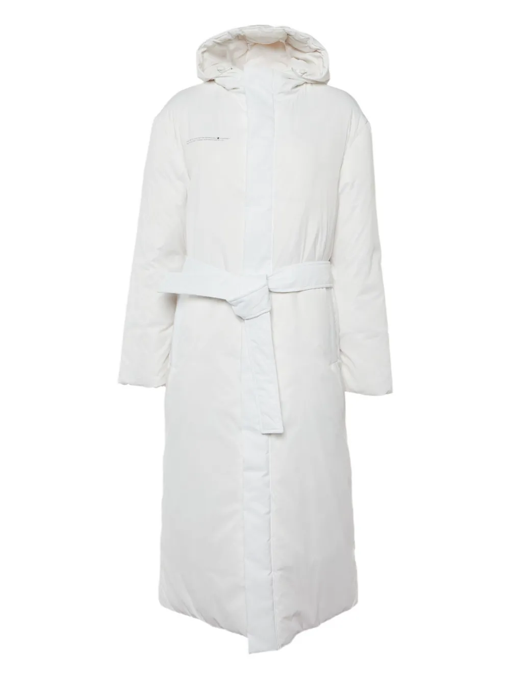 Pangaia FLWRDWN™ hooded belted coat - Bianco