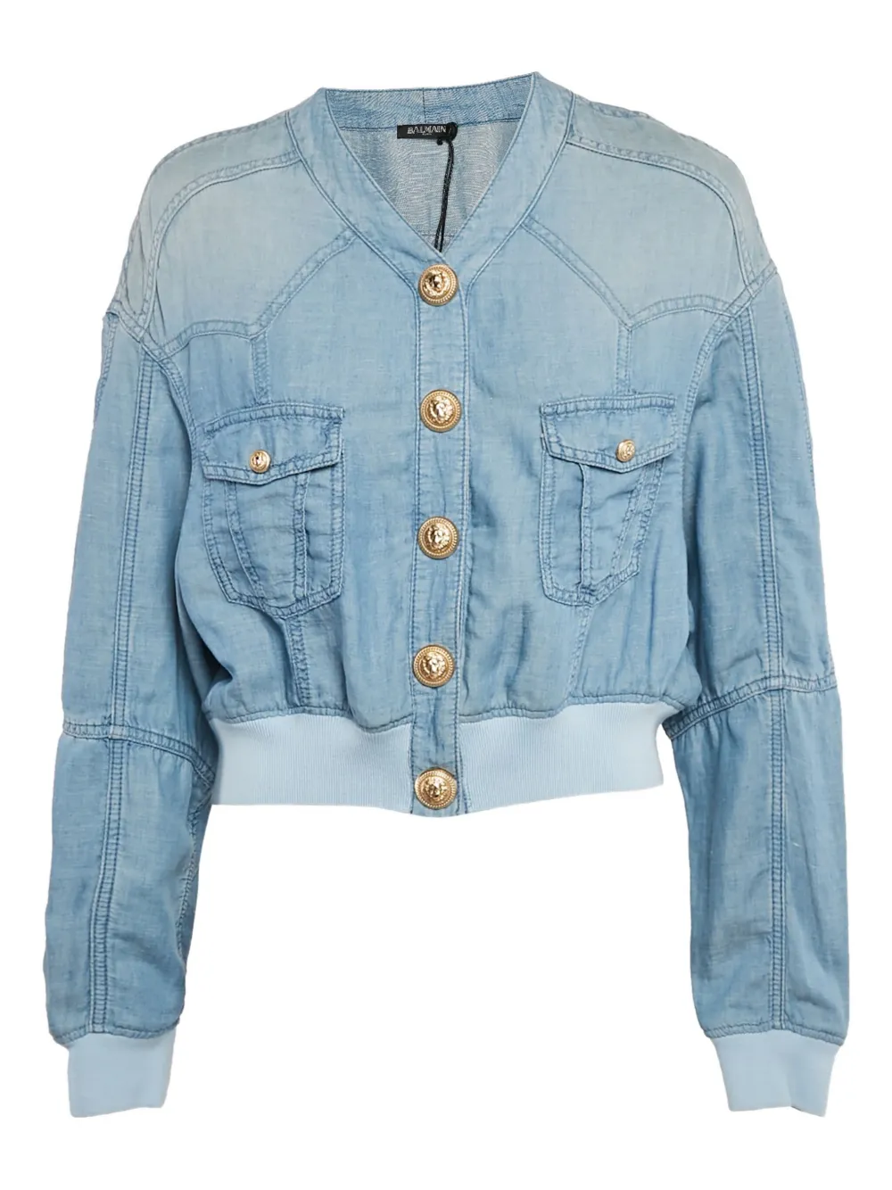 Pre-owned Balmain Cropped Bomber Jacket