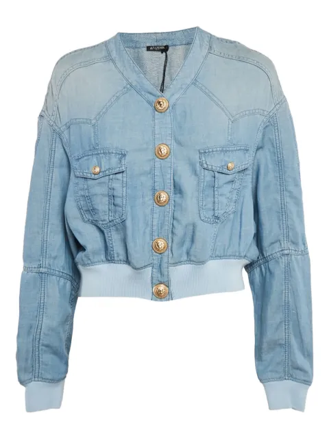 Balmain Pre-Owned cropped bomber jacket