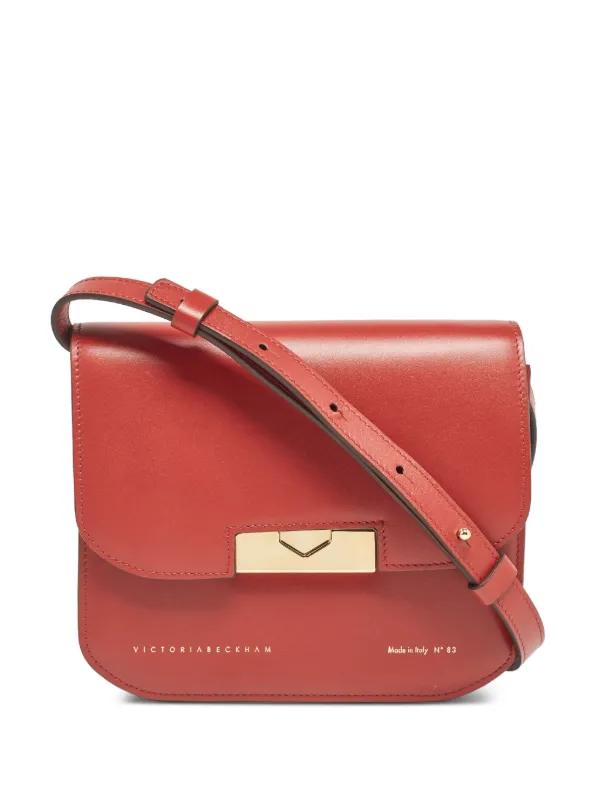Victoria Beckham Eva Leather Flap Cross Body Bag Red