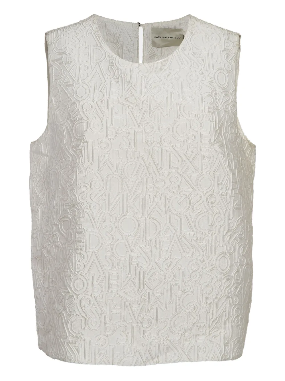 Mary Katrantzou alphabet-jacquard vest - ホワイト Mary Katrantzou alphabet-jacquard vest - ホワイト