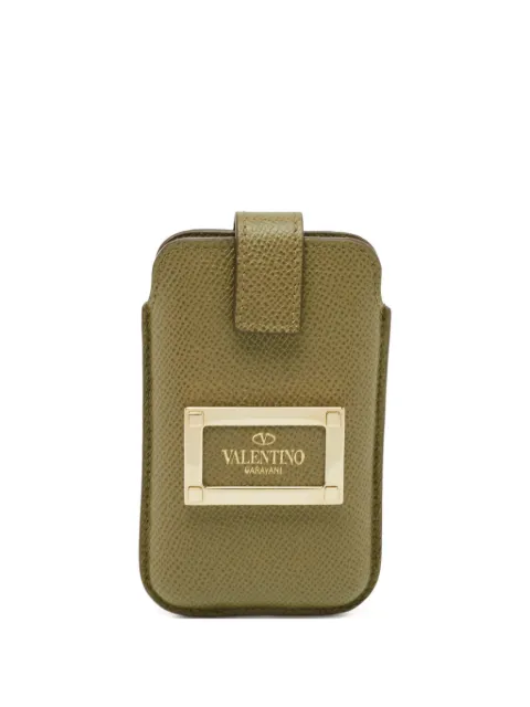 Valentino Garavani Pre-Owned leather logo-stamp phone case