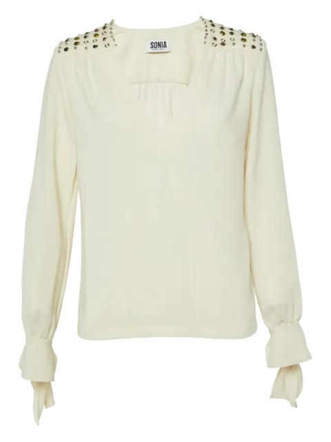 Sonia Rykiel Pre-Owned 2024 shoulder-studs tie-cuffs top