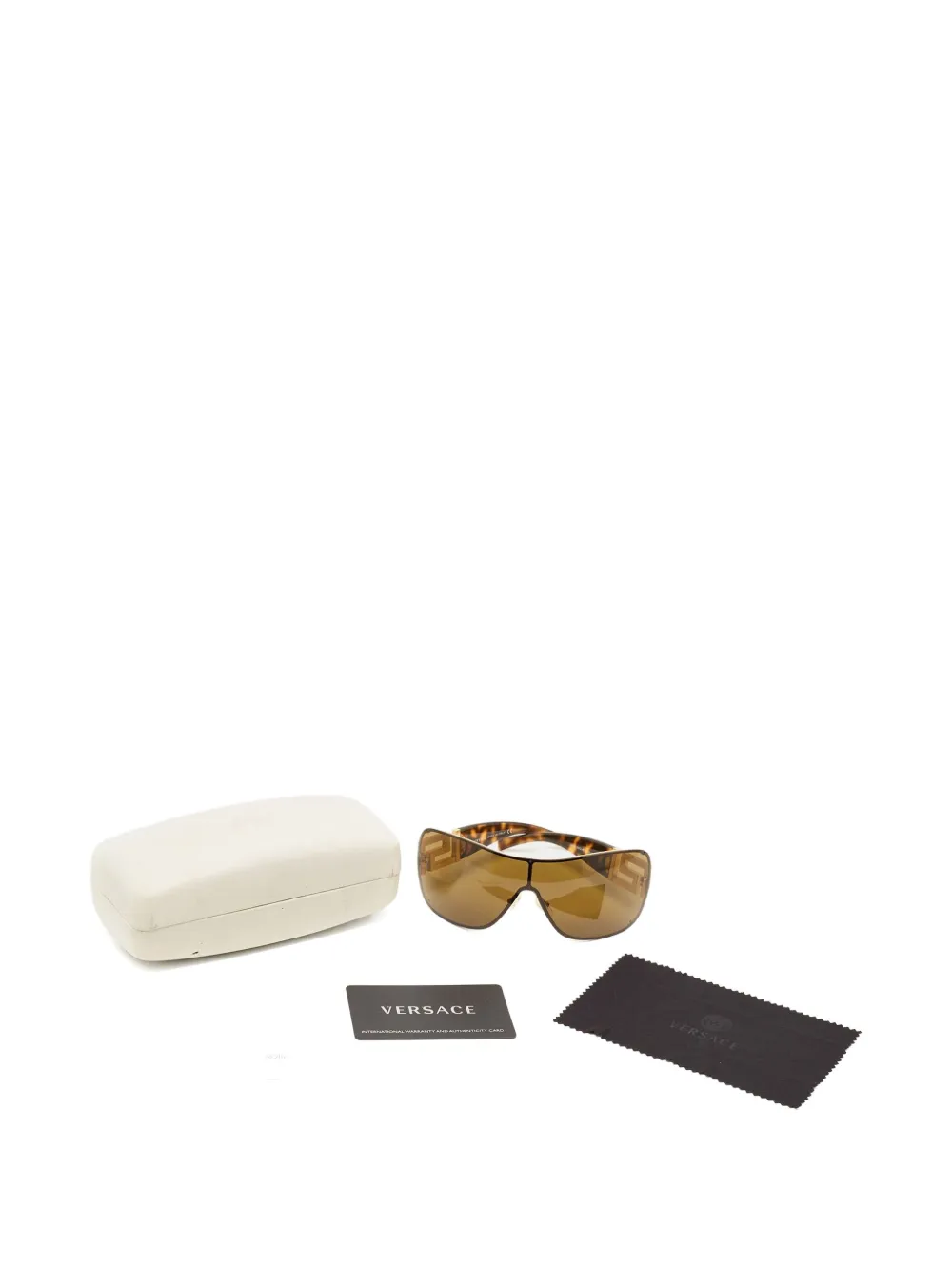 Versace Pre-Owned crystal shield sunglasses | Brown | Image 1