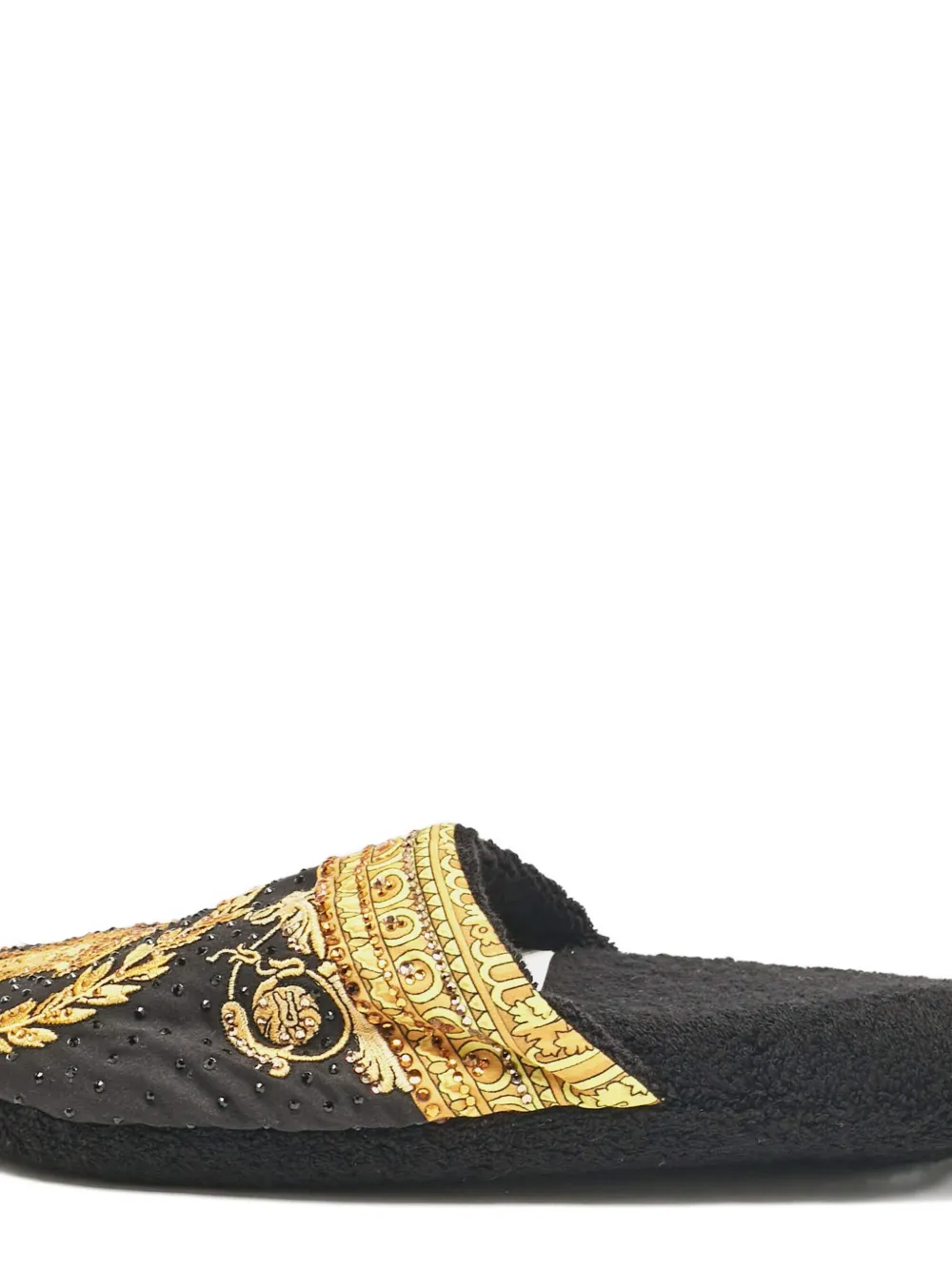 Versace Pre-Owned rhinestone-embellished baroque-pattern flat mules | Women | Image 2