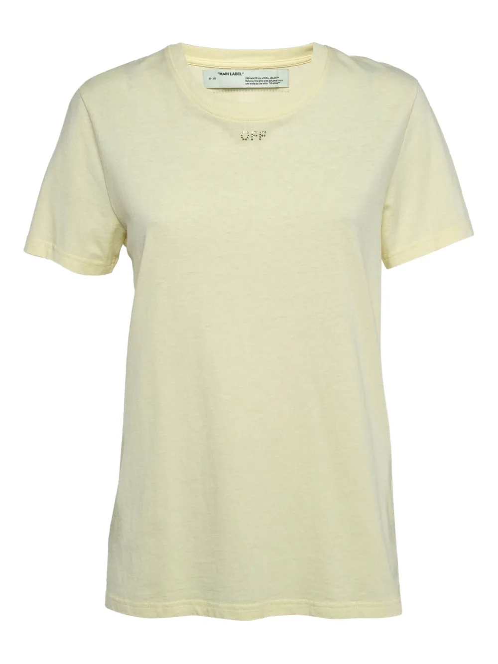 Off-White Pre-Owned crystal-embellished T-shirt - イエロー Off-White Pre-Owned crystal-embellished T-shirt - イエロー