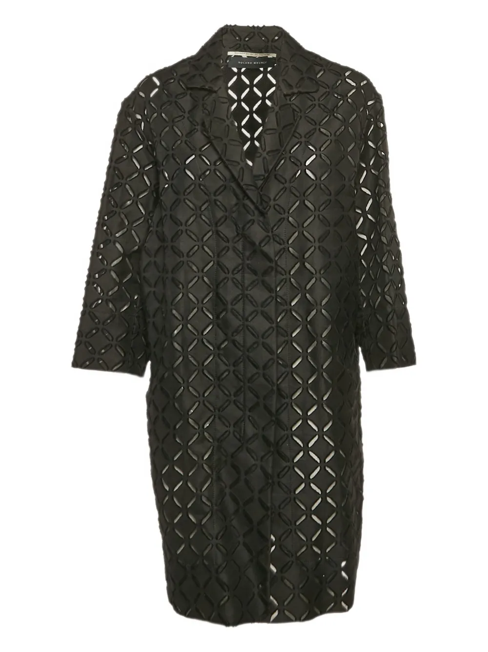 Roland Mouret eyelet pattern coat | Black | Image 1