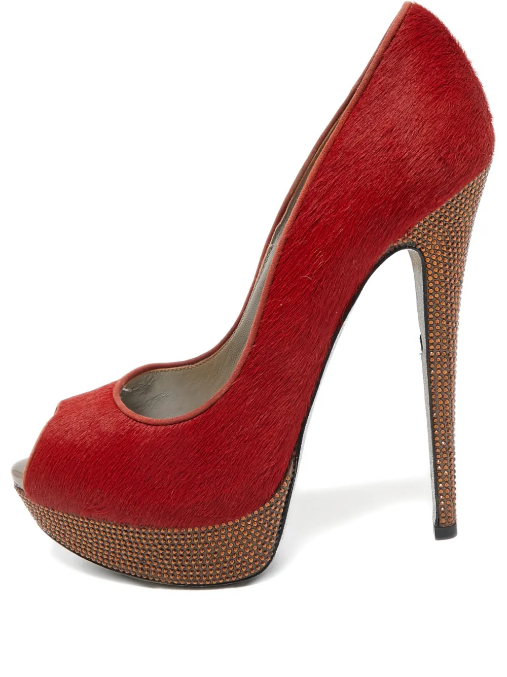 René Caovilla pre-owned 145mm platform crystal pumps