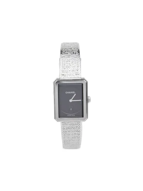 CHANEL Pre-Owned Steel Mesh Bracelet Rectangular Case 28mm