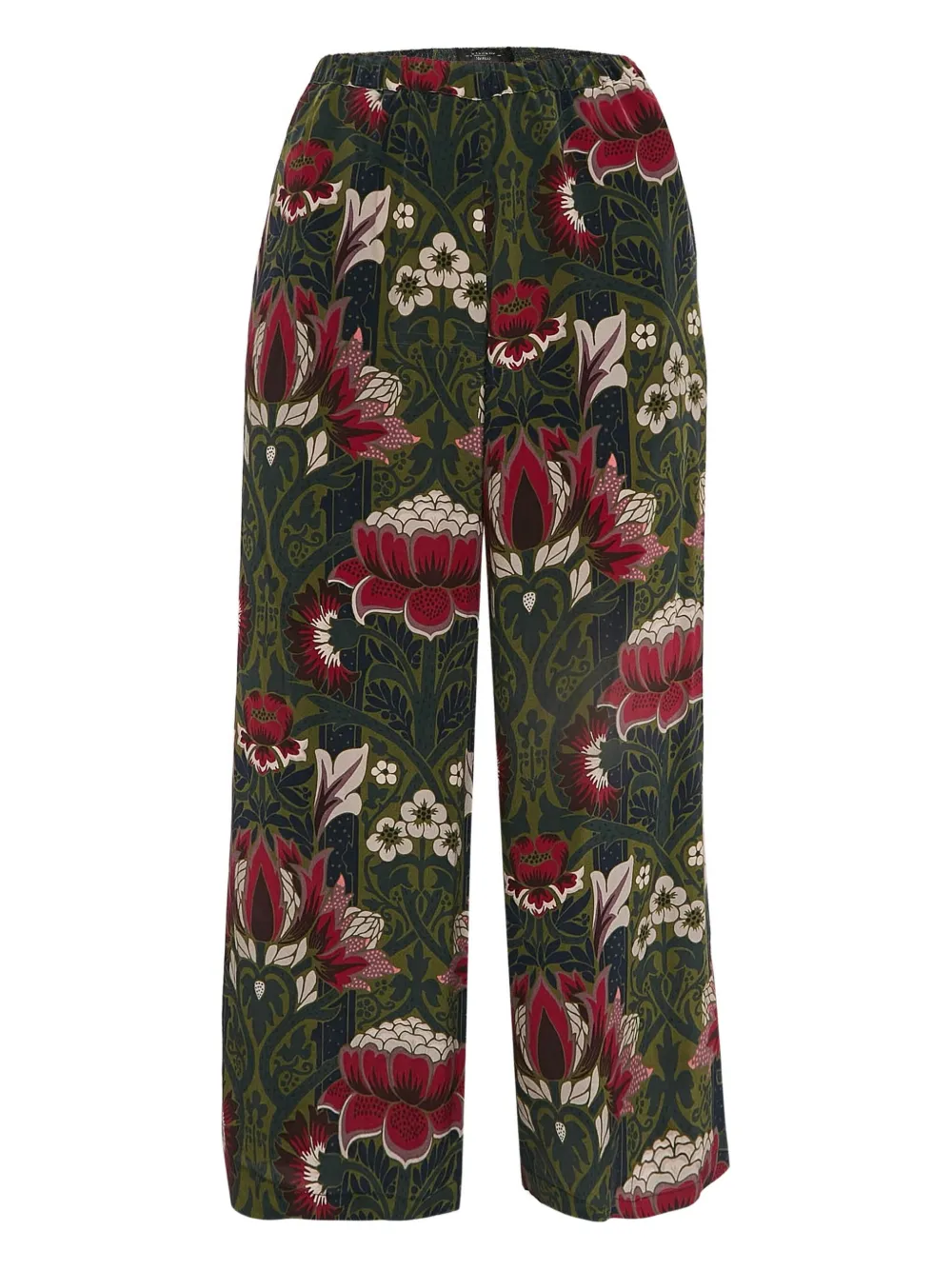 Weekend Max Mara floral-print silk trousers | Green | Image 1