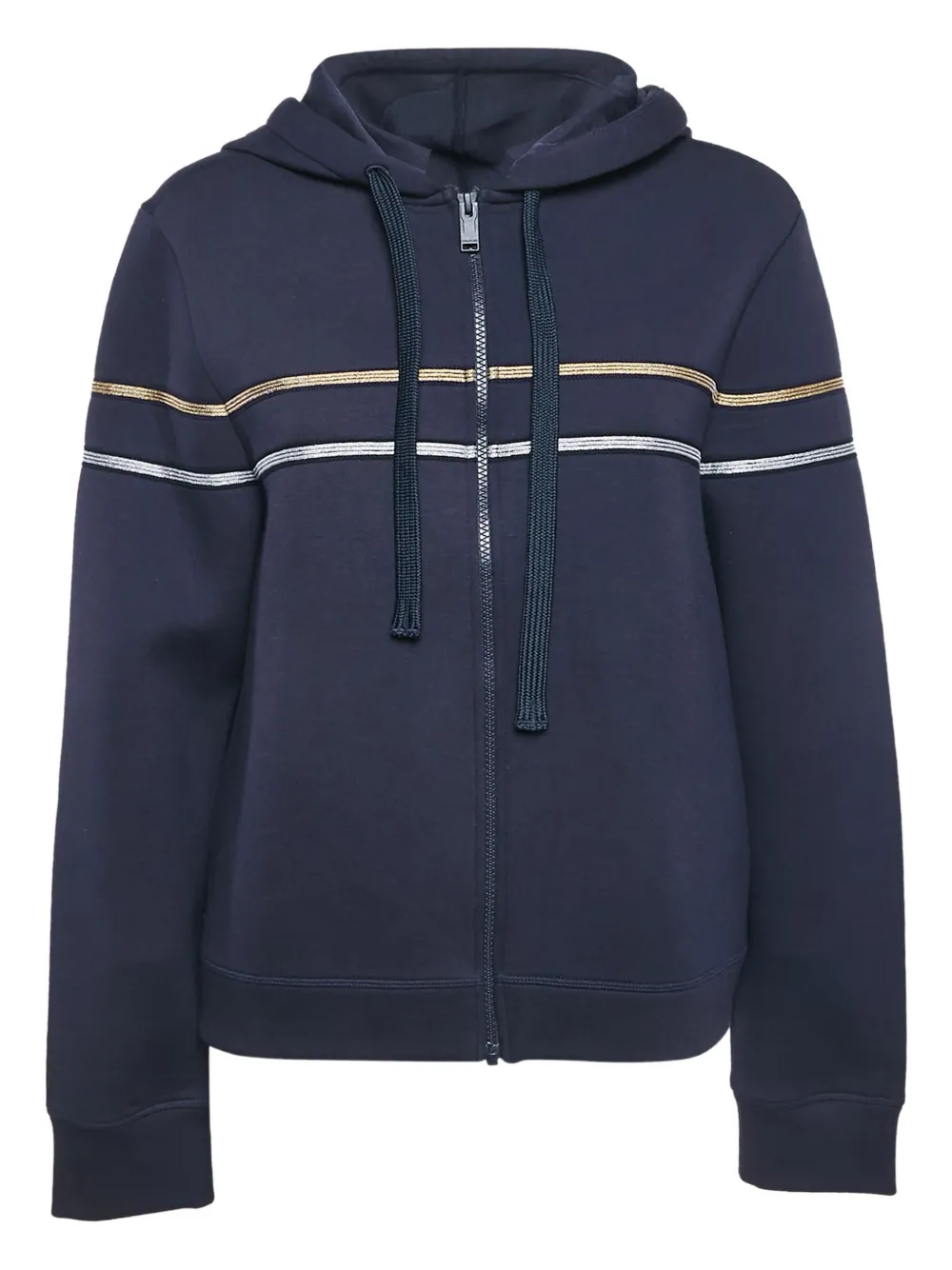 Zadig&Voltaire pre-owned stripe zip-up hooded jacket | Blue | Image 1