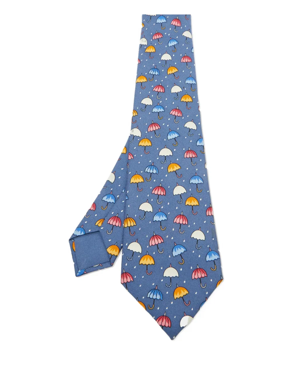 Hermès Pre-Owned umbrella-print silk tie | azul | Image 1