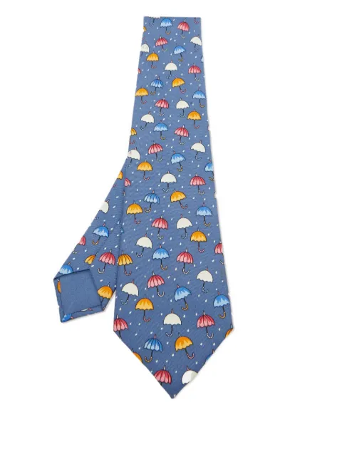 Hermès Pre-Owned umbrella-print silk tie