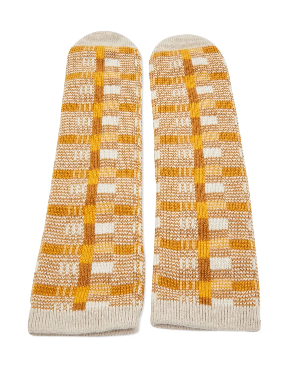 Hermès Pre-Owned geometric-pattern cashmere socks - ニュートラル Hermès Pre-Owned geometric-pattern cashmere socks - ニュートラル