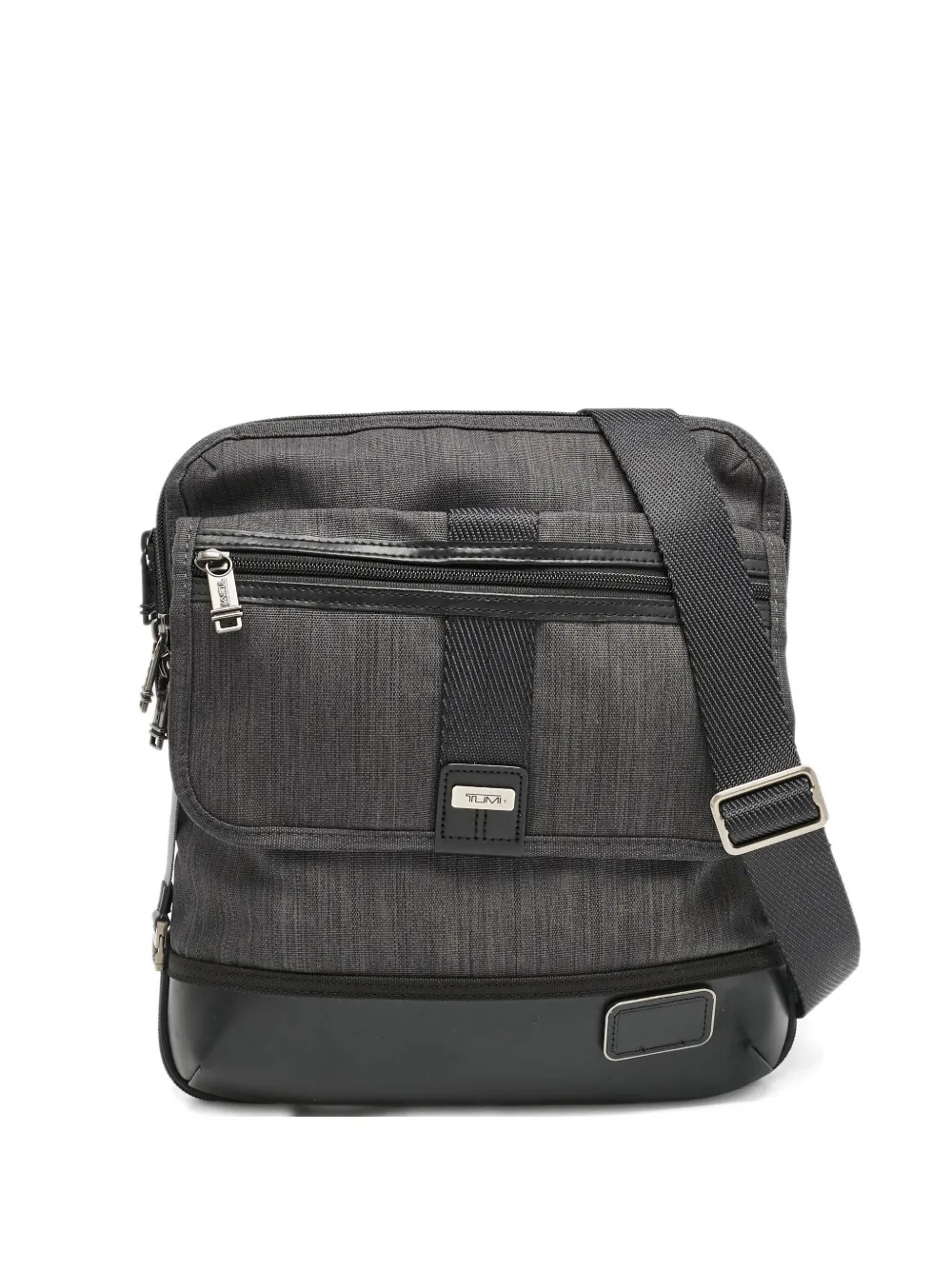 Tumi leather-trim messenger bag - グレー Tumi leather-trim messenger bag - グレー