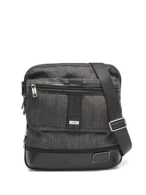 Tumi leather-trim messenger bag