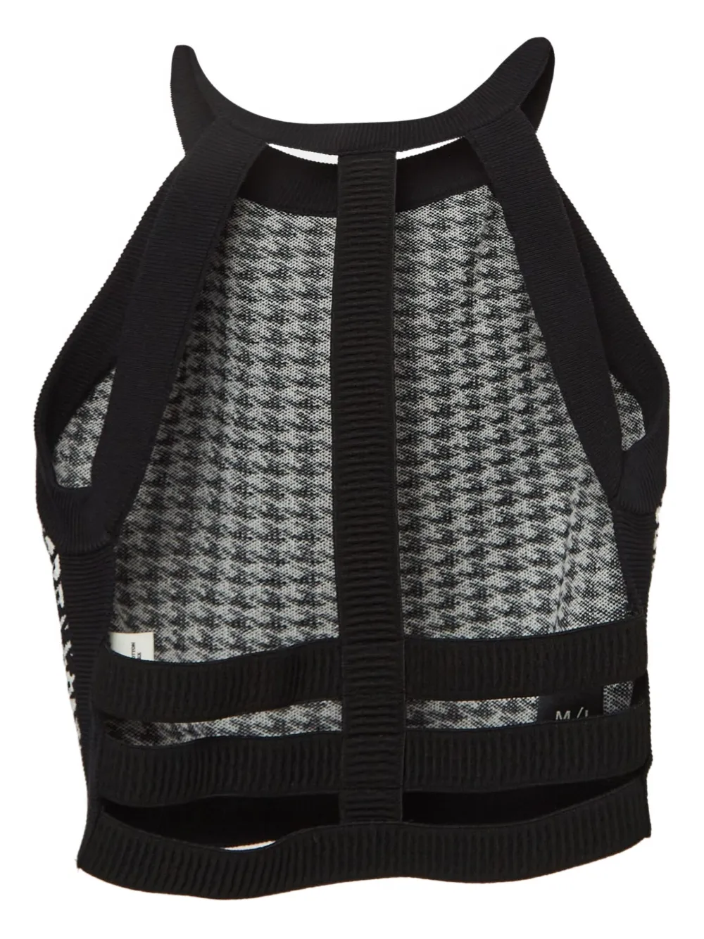 Pre-owned Nagnata Houndstooth-pattern Top In Black