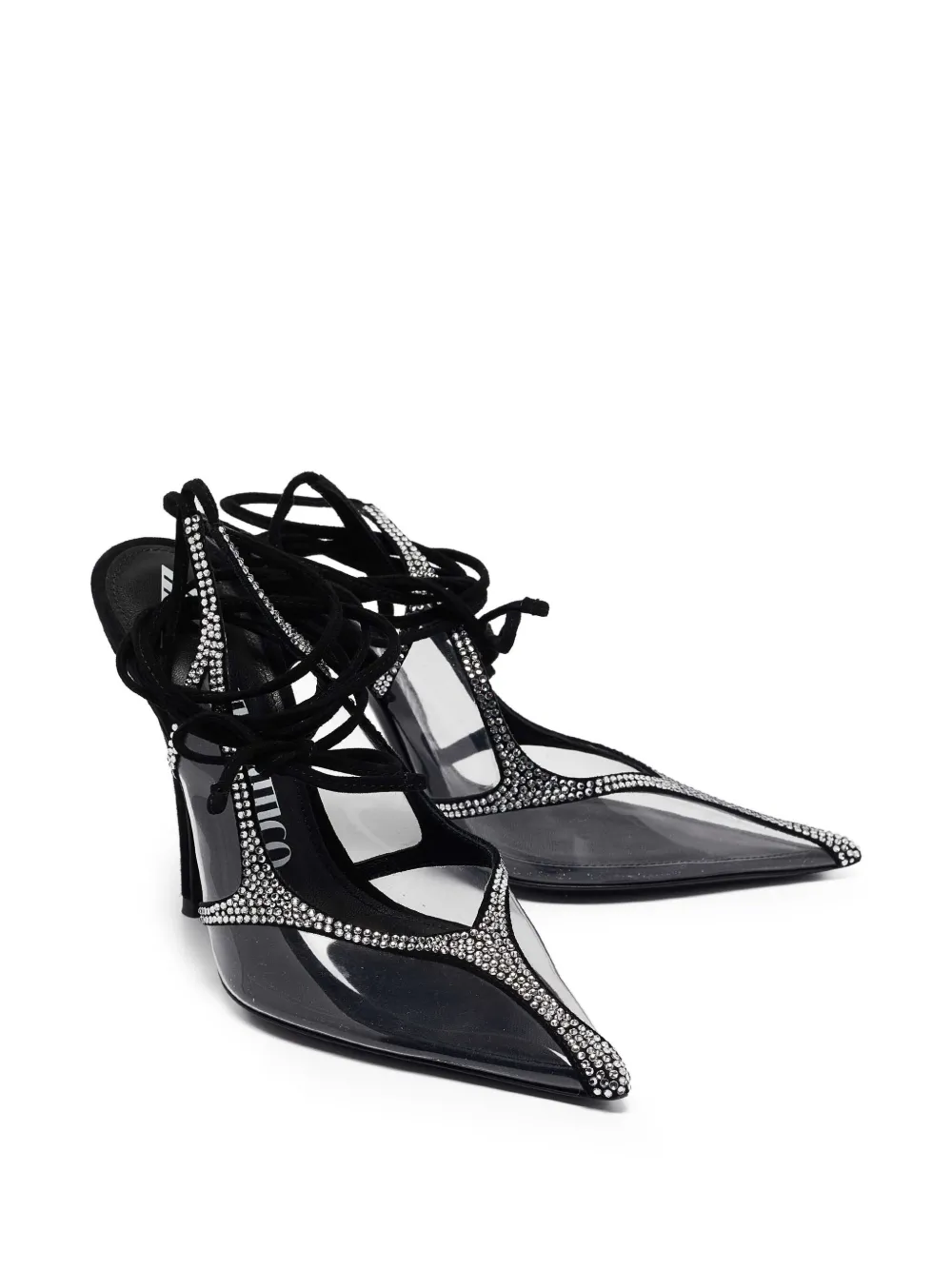 The Attico 120 mm pumps verfraaid met kristallen - Zwart