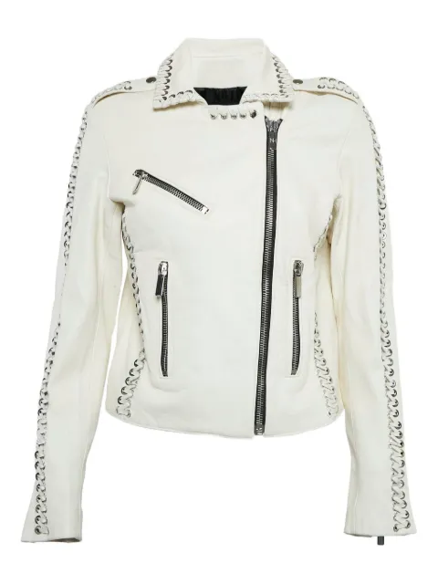 Nour Hammour lace-up leather jacket