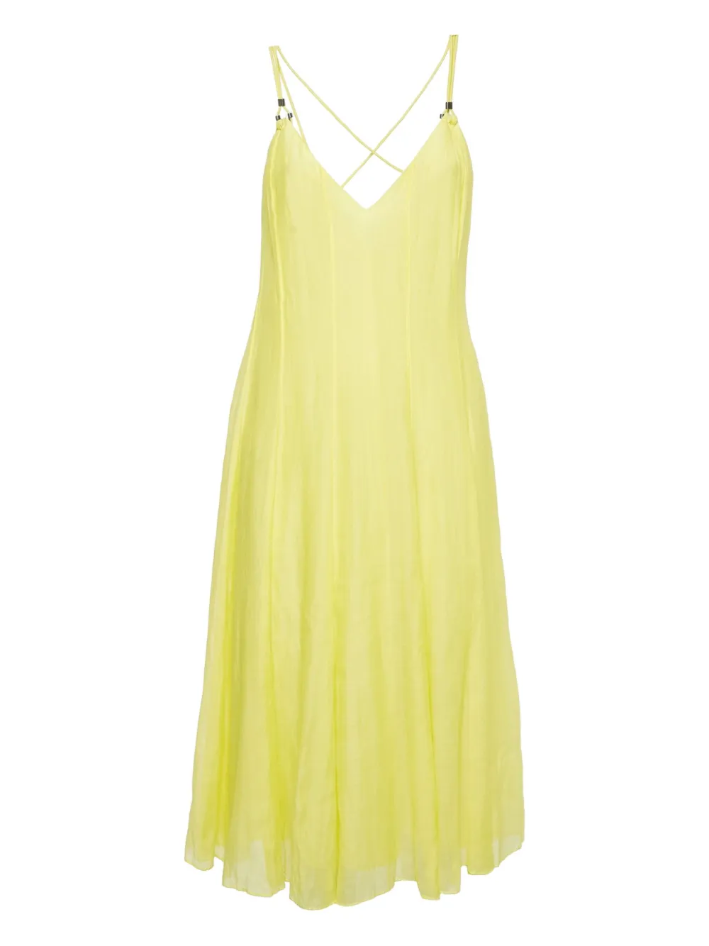 Polo Ralph Lauren criss-cross straps midi dress - イエロー Polo Ralph Lauren criss-cross straps midi dress - イエロー
