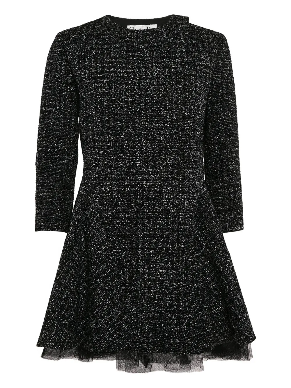 Christian Dior Pre-Owned long-sleeve tweed dress - ブラック Christian Dior Pre-Owned long-sleeve tweed dress - ブラック