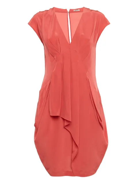Miu Miu Pre-Owned pleated V-neck dress