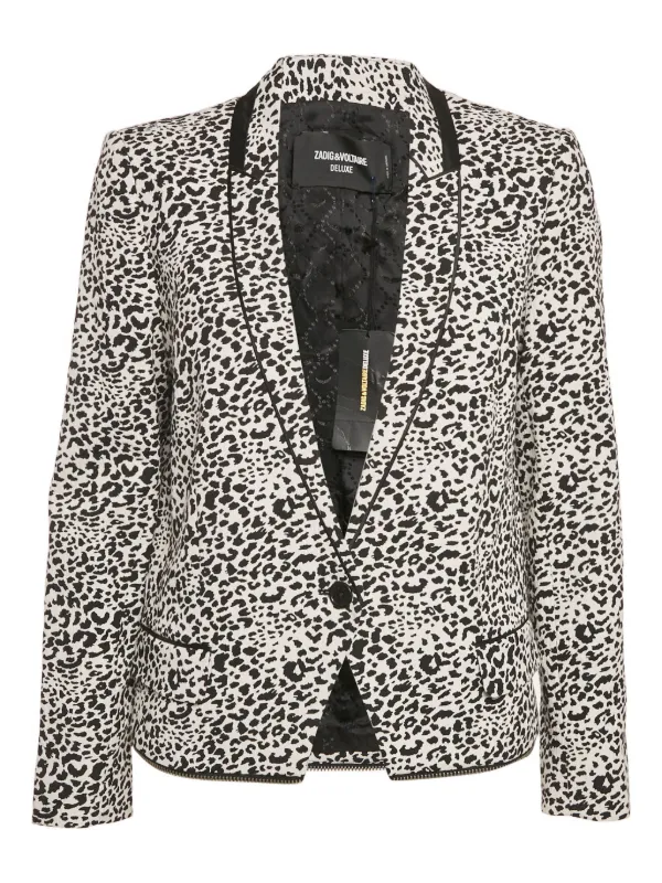 新品ZADIG＆VOLTAIREDELUXE定価54000レオパード　ジャケット Zadig&Voltaire レオパード ジャケット | ブラック | FARFETCH JP