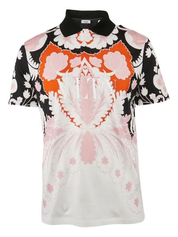 ヴァレンティノ　ポロシャツ Valentino Garavani Pre-Owned フローラル ポロシャツ | ブラック