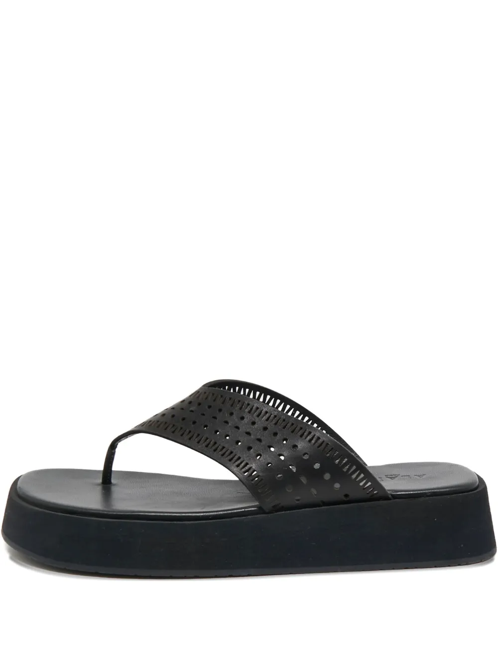 Alaïa Pre-Owned leather flat sandals | Black | Image 1