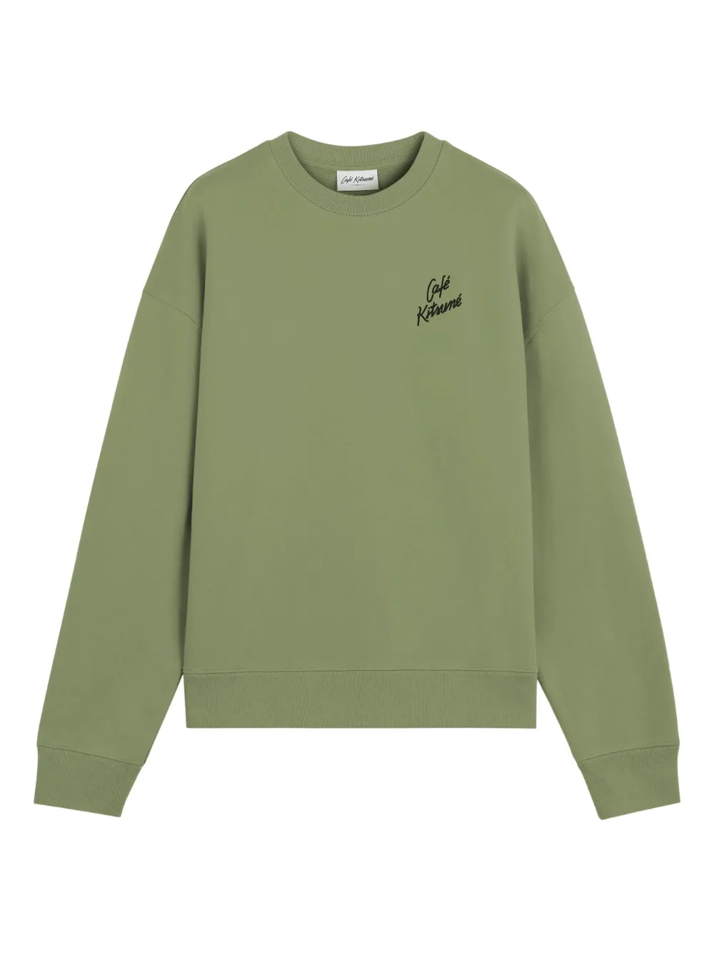 Café Kitsuné Embroidered-logo Sweatshirt In Green