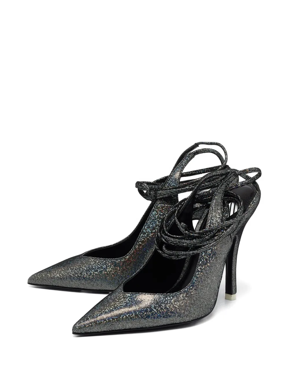 The Attico 110 mm pumps met kant - Zilver