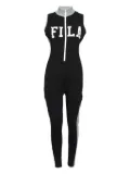 Fila logo zip-up jumpsuit - Black
