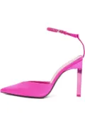 The Attico 120mm pointed toe satin ankle strap pumps - Pink