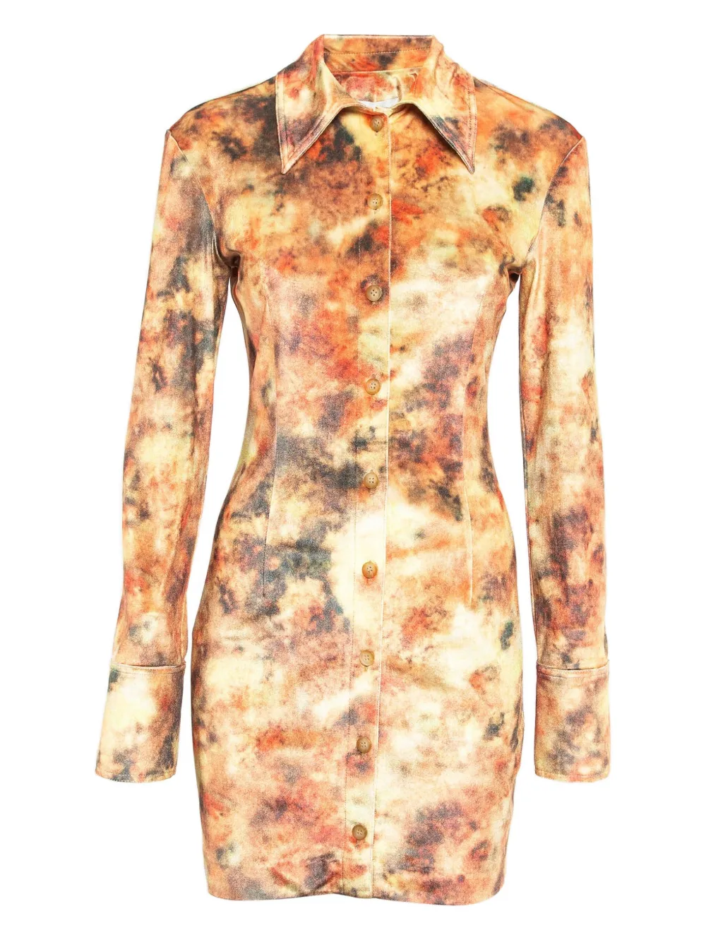 Nanushka velvet mini dress | Orange | Image 1