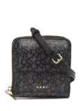 DKNY monogram-pattern cross body bag - Black