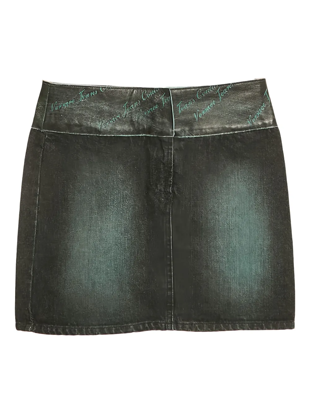 logo-detail denim skirt