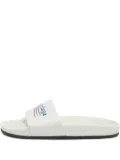 Balenciaga Pre-Owned Campaign-logo leather slides - White