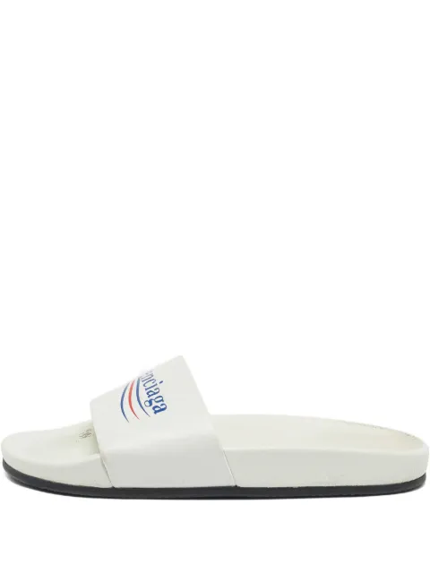 Balenciaga Pre-Owned Campaign-logo leather slides