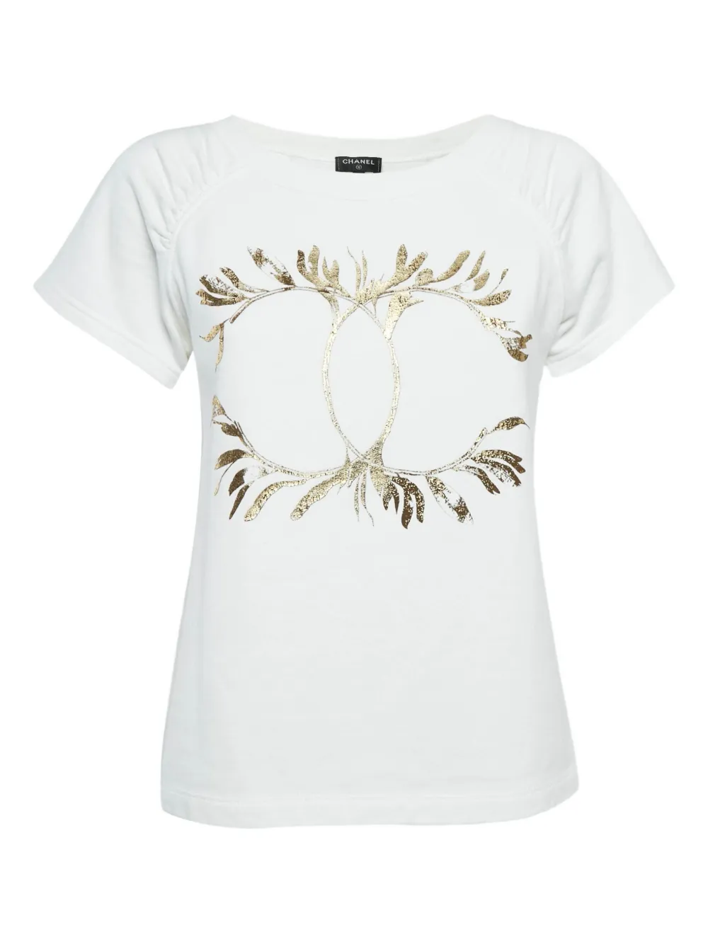 CHANEL Pre-Owned 2024 printed T-shirt - ホワイト CHANEL Pre-Owned 2024 printed T-shirt - ホワイト