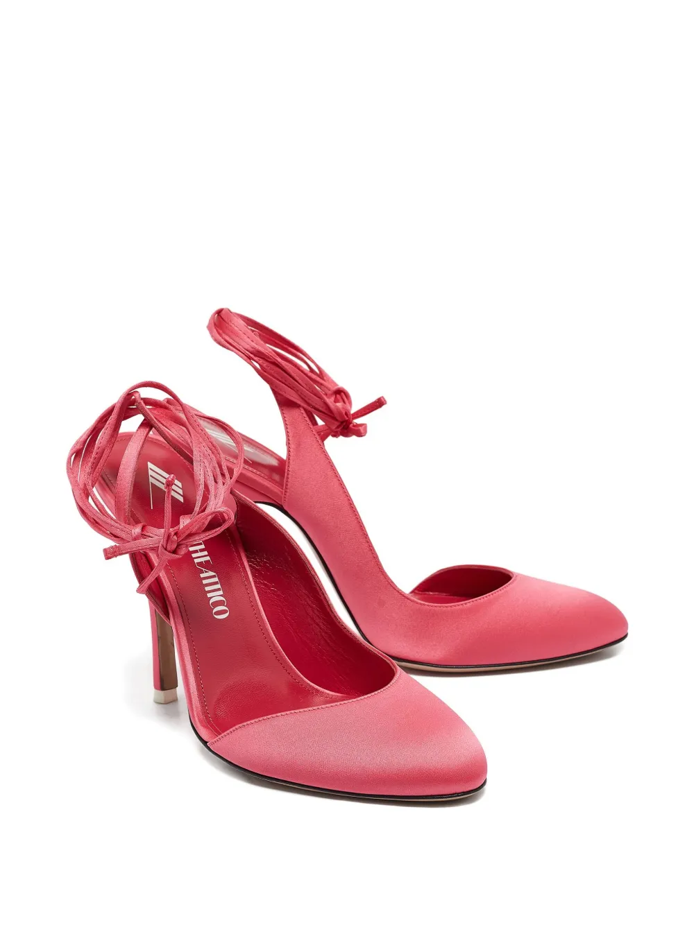 The Attico 120 mm Carrie satijnen pumps met enkelbandje - Roze