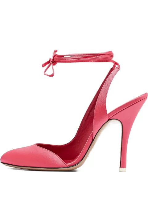 The Attico 120mm Carrie satin ankle-tie pumps