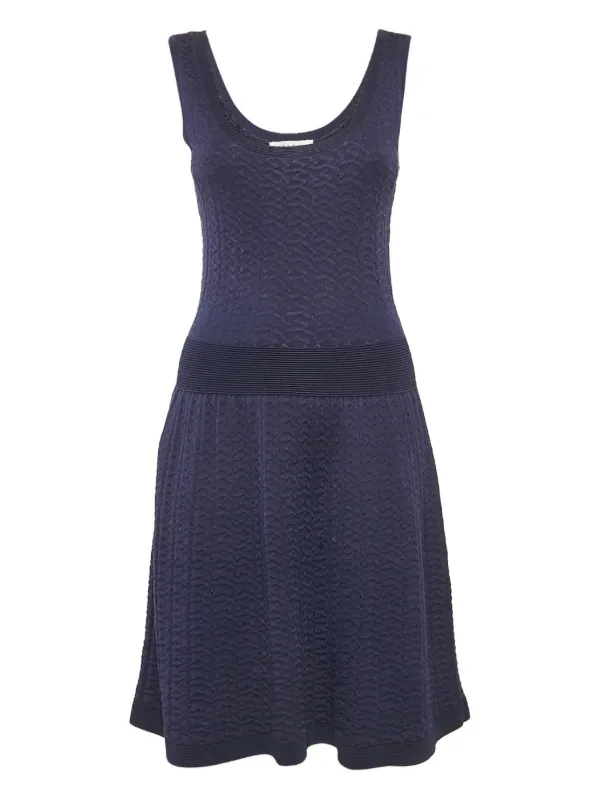 sandro navy knit dress Pre-owned Textured Knitted | Blue sandro navy blue dress