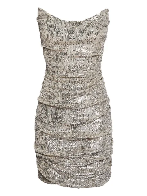Reem Acra sequin ruched mini dress