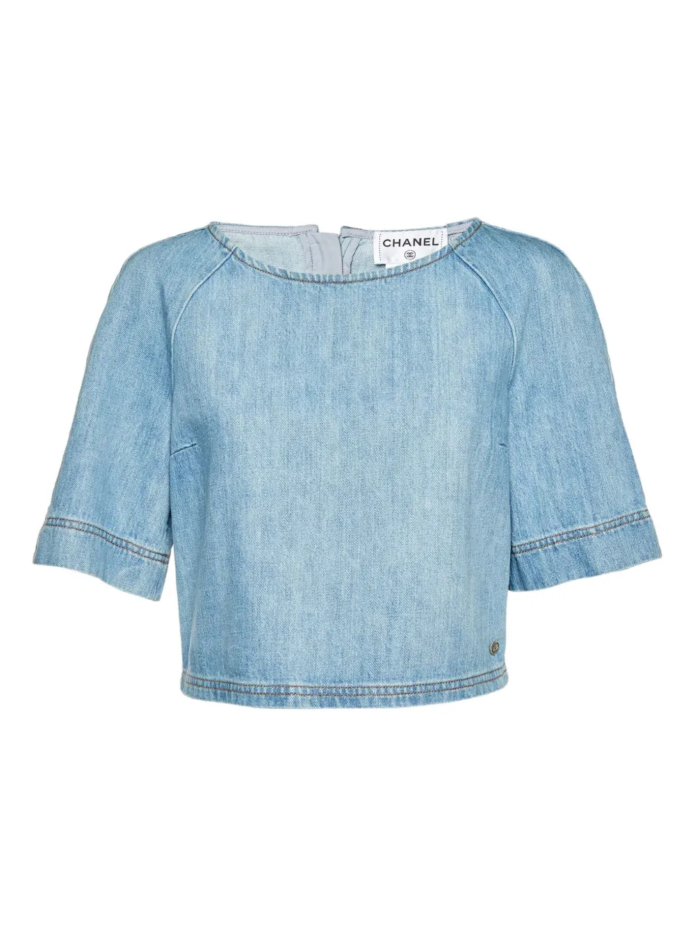 Pre-owned Chanel 2024 Denim Raglan-sleeve Blouse