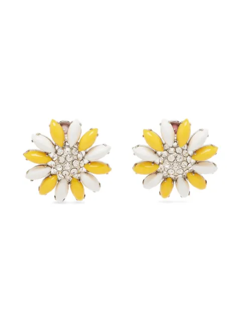 Miu Miu Pre-Owned crystal-embellished floral-motif earrings