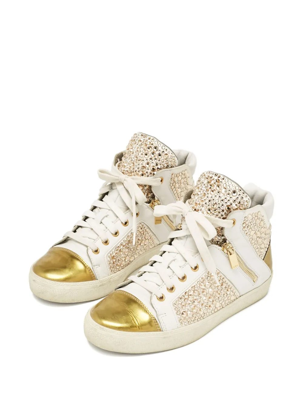 Gina Sneakers verfraaid met kristallen - WHITE / GOLD