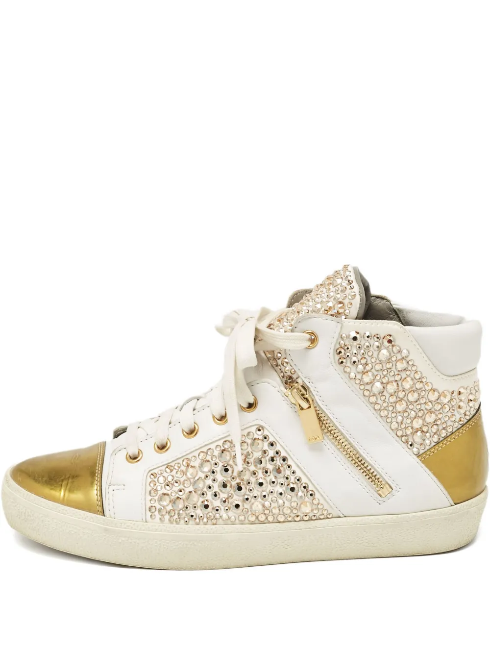 crystal-embellished high-top sneakers