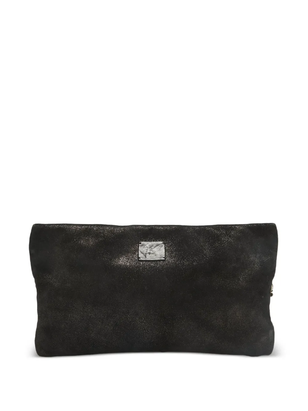 suede zip clutch
