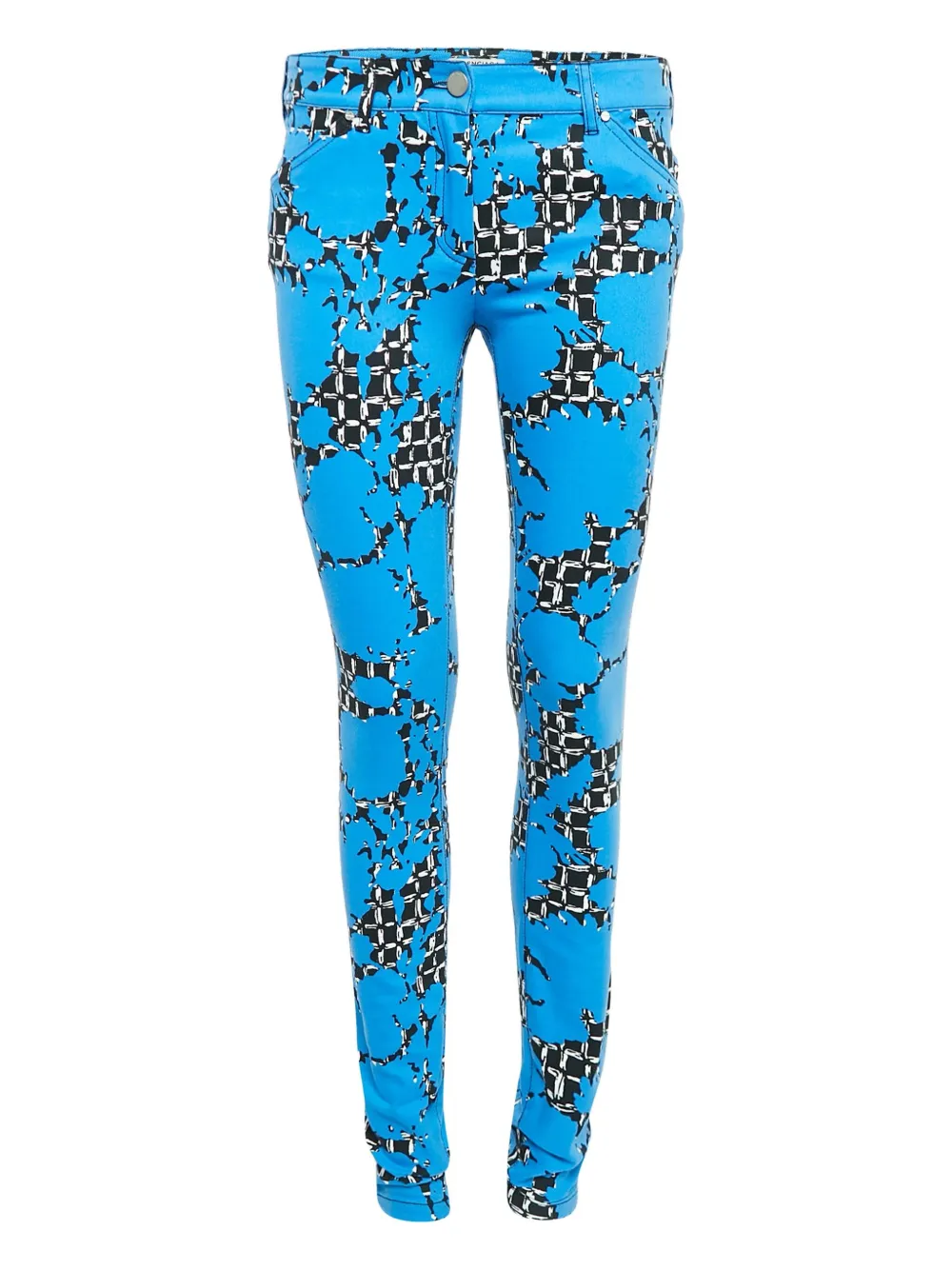 Balenciaga Pre-Owned Pantaloni con stampa effetto vernice - Blu